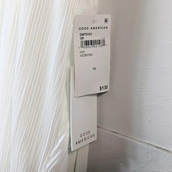 NWT Good American Always Fits Plissé Shirt Size 1/2 - Picture 8 of 10